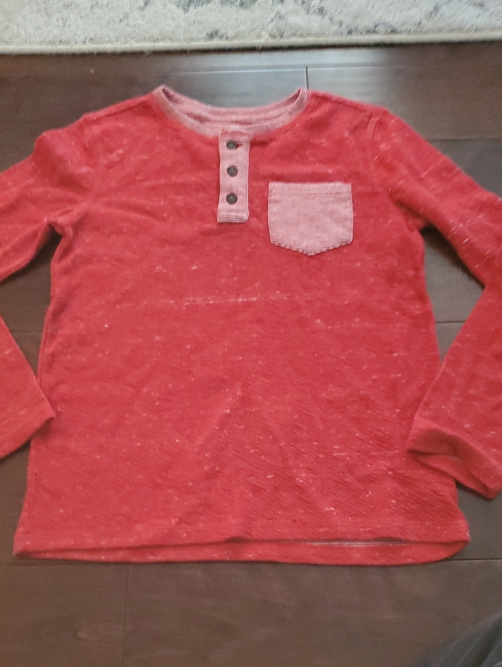 Kids Long-Sleeve Henley Shirt with Chest Pocket - Red By Cat & Jack